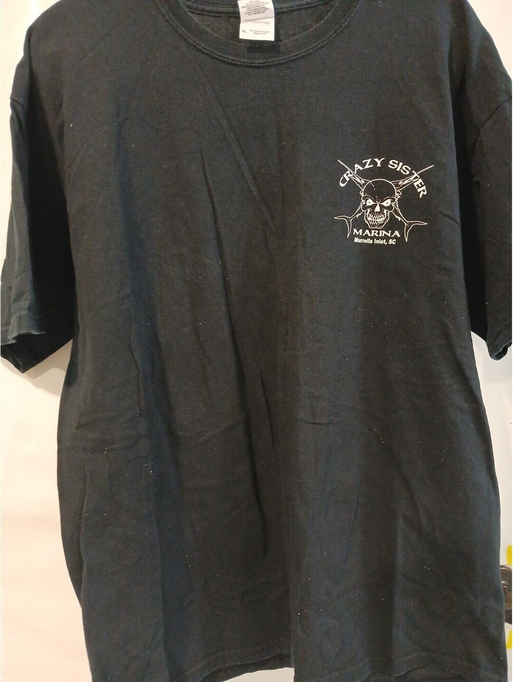 Crazy Sister Marina Murrells Inlet SC black t-shirt size Mans XL Skull
